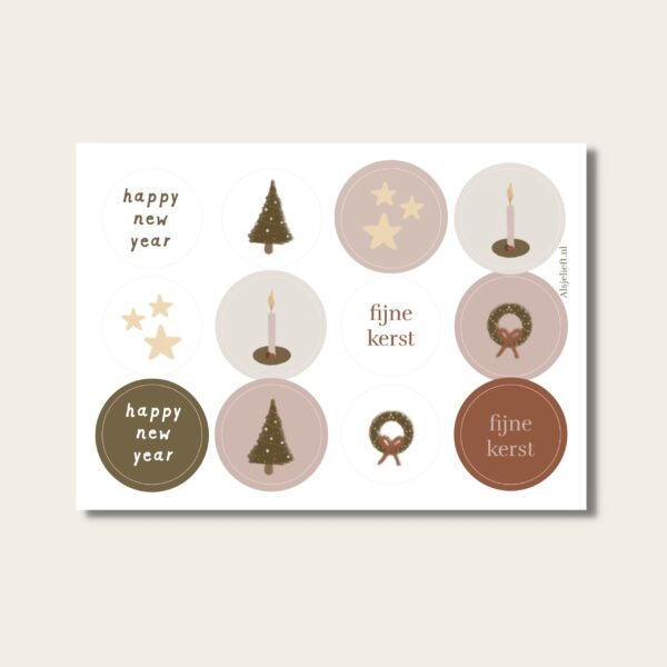 Set van 12 kerstkaarten + enveloppen en sluitzegels - Afbeelding 7