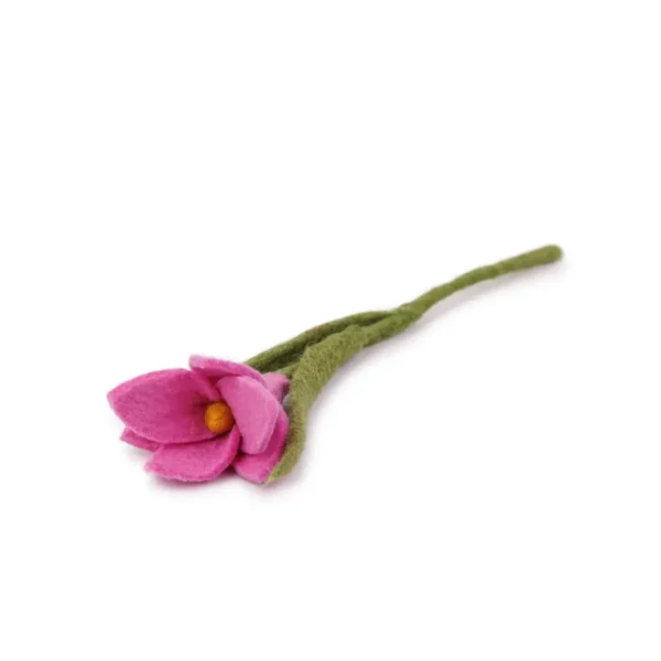 Bloem van vilt - Krokus roze - Sjaal met verhaal - Afbeelding 5