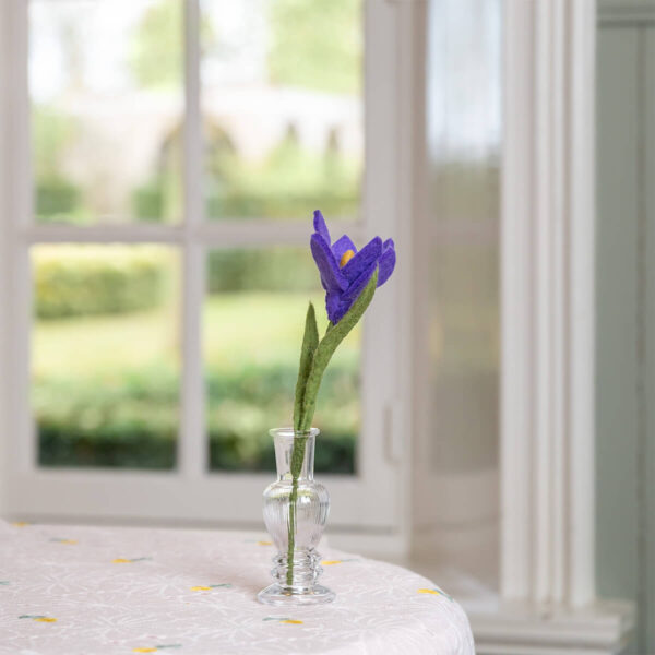 Bloem van vilt - Krokus paars - Sjaal met verhaal - Afbeelding 3