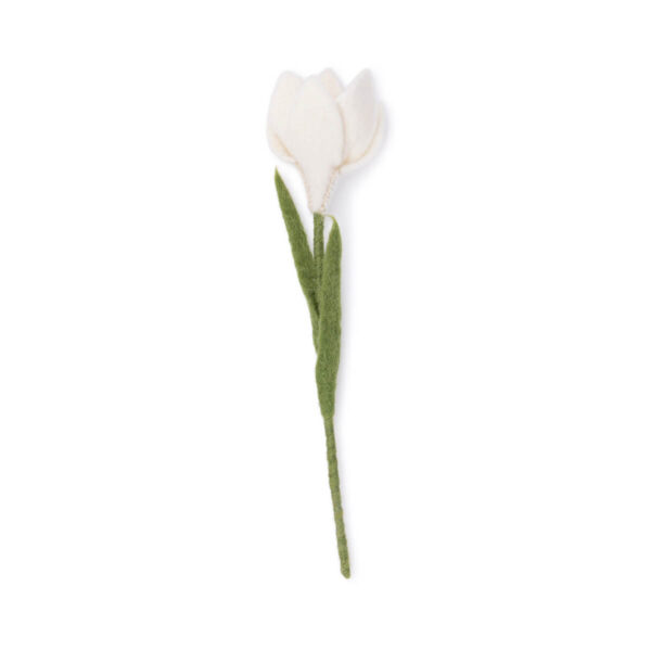 Bloem van vilt - Krokus wit - Sjaal met verhaal - Afbeelding 4