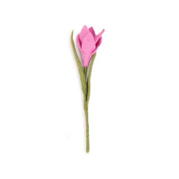 Bloem van vilt - Krokus roze - Sjaal met verhaal - Afbeelding 6