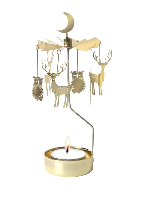 Waxinelichthouder draaiend – Winter Night – Bosdieren – Pluto Design - Afbeelding 4