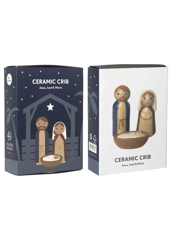 Mini kerststal keramiek – Jezus, Jozef & Maria – Pluto Design - Afbeelding 4