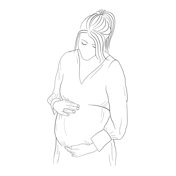 lijntekening-zwanger-zwangerschap-laten-maken-alsjelieft